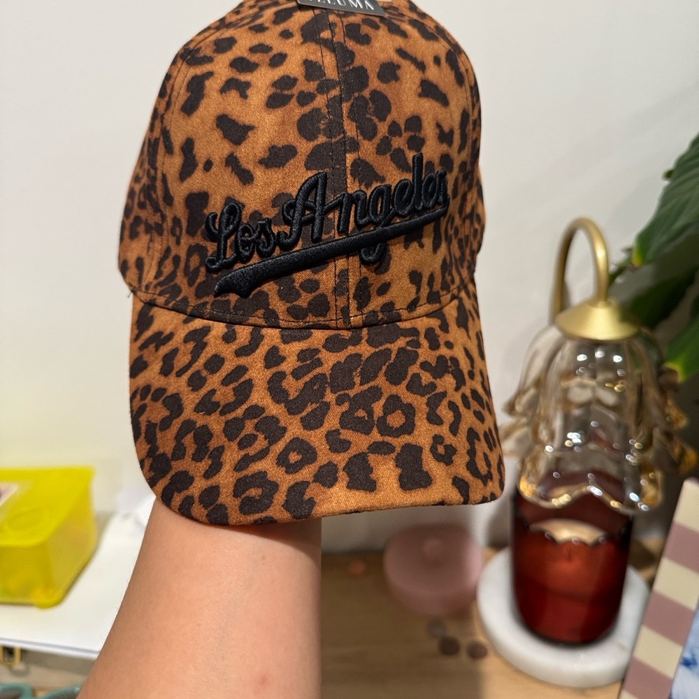 Los Angeles Leopard Print Baseball Cap - Brown & Black